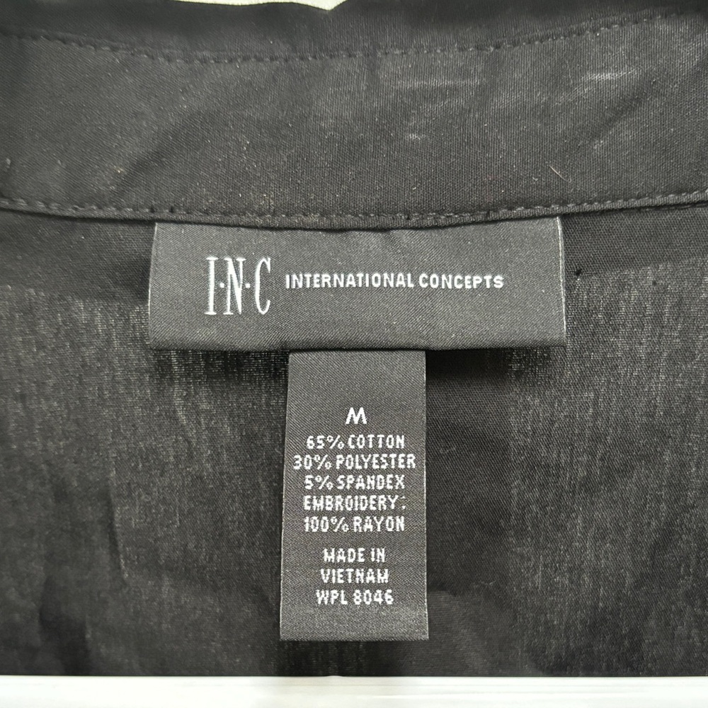 INC International Concepts Black Western Style Embroidered Shirt - Picture 2 of 4